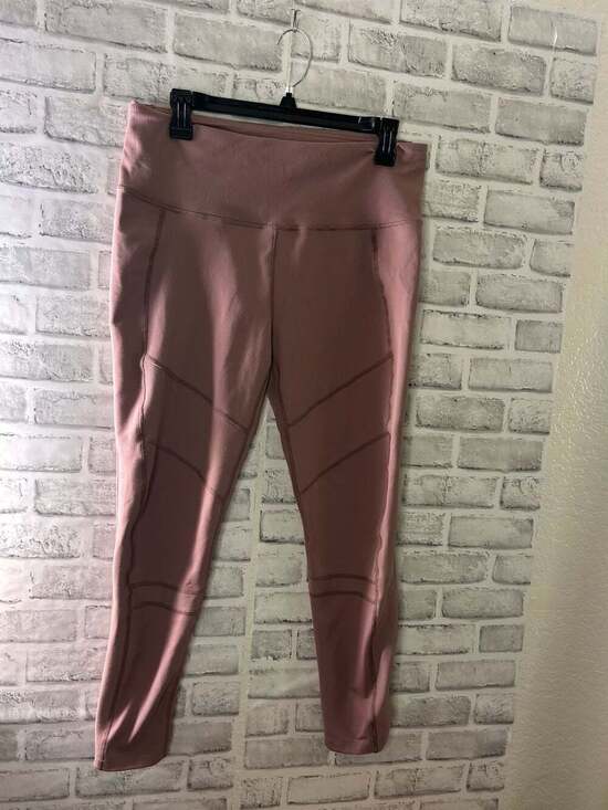 Zella Pants - Zella Moto Ribbed High-Waist Ankle Leggings in Purple Taupe